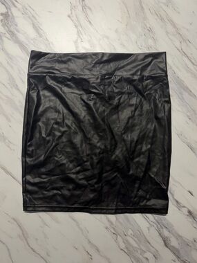Black Faux Leather Mini Skirt Size Small